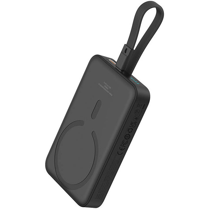 Baseus Magnetic Mini langaton ulkoinen akku, 10000mAh, 20W, PD + FQI, 1 x Lightning - 1 x QI - 1 x USB-C, Musta P10022109113-00