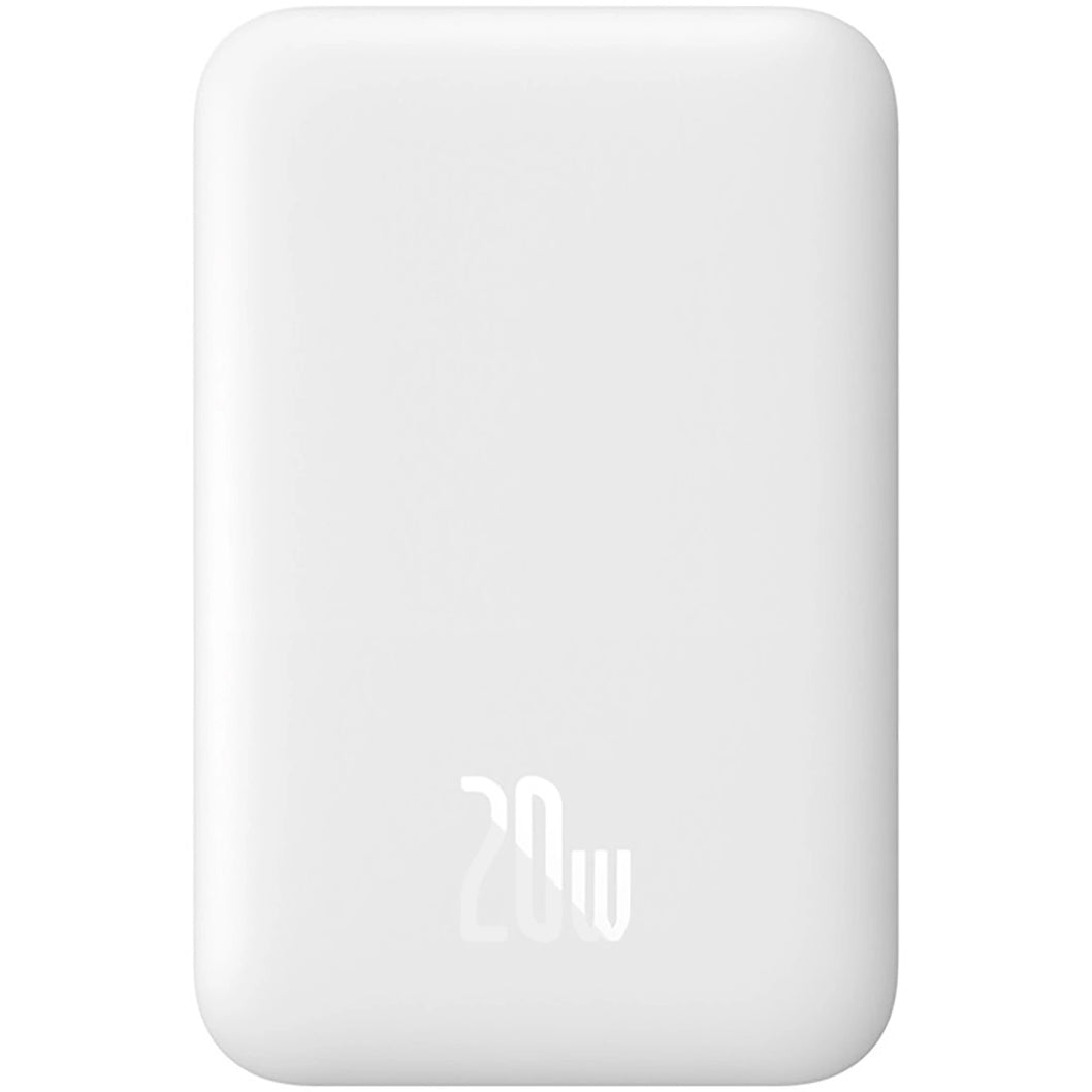 Baseus Magnetic Mini langaton ulkoinen akku, 6000mAh, 20W, PD + FQI, 1 x QI - 1 x USB-C, Valkoinen P10059002223-00