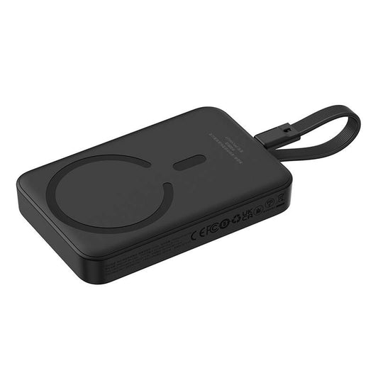 Langaton Baseus Magnetic Mini -ulkoinen akku, 10000mAh, 30W, PD + FQI, 1 x QI - 2 x USB-C, musta P1002210B113-00