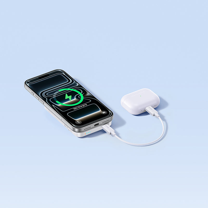Langaton ulkoinen akku Baseus EnerFill FM11, 10000mAh, 30W, PD + FQI, 1 x QI - 1 x USB-C, Valkoinen