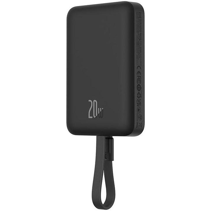 Baseus Magnetic Mini langaton ulkoinen akku, 10000mAh, 20W, PD + FQI, 1 x Lightning - 1 x QI - 1 x USB-C, Musta P10022109113-00