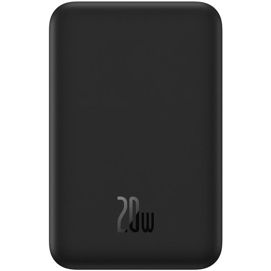 Baseus Magnetic Mini langaton ulkoinen akku, 20000mAh, 20W, PD + FQI, 1 x QI - 1 x USB-C, Musta PPCX150001
