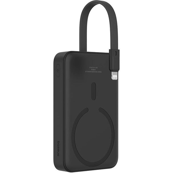 Baseus Magnetic Mini langaton ulkoinen akku, 10000mAh, 20W, PD + FQI, 1 x Lightning - 1 x QI - 1 x USB-C, Musta P10022109113-00