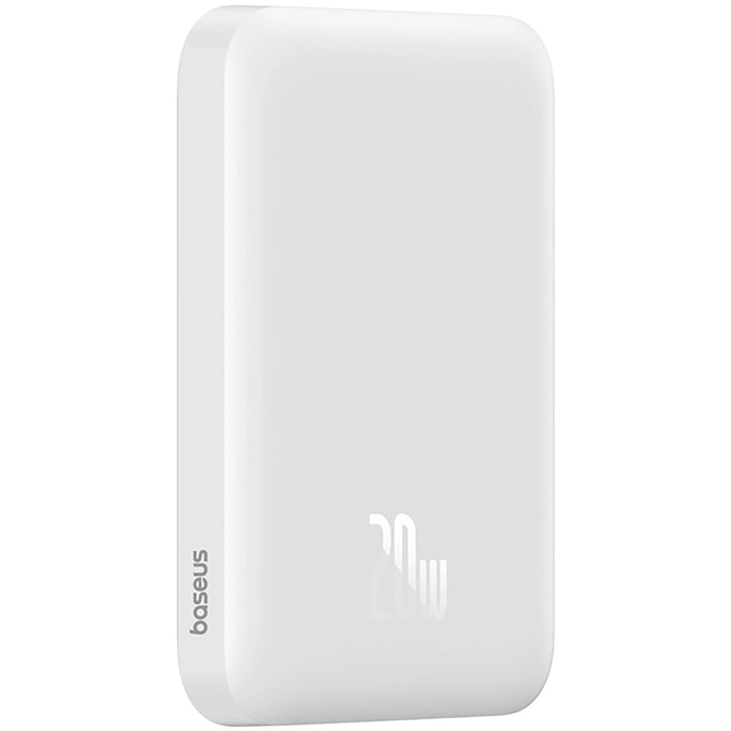 Baseus Magnetic Mini langaton ulkoinen akku, 6000mAh, 20W, PD + FQI, 1 x QI - 1 x USB-C, Valkoinen P10059002223-00