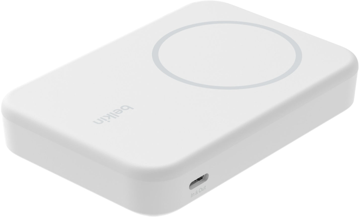 Belkin BoostCharge Pro langaton ulkoinen akku jalustalla, 8000mAh, 15W, FQI, 1 x QI - 1 x USB-C, Valkoinen BPD007btWH