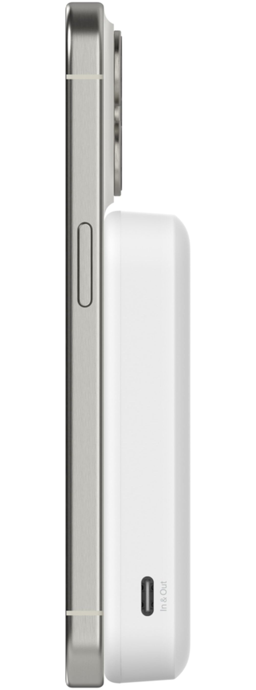 Belkin BoostCharge Pro langaton ulkoinen akku jalustalla, 8000mAh, 15W, FQI, 1 x QI - 1 x USB-C, Valkoinen BPD007btWH