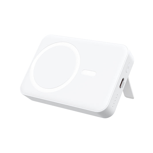 Langaton ulkoinen akku BWOO BO-P59, 10000mAh, 20W, PD + QI, 1 x QI - 1 x USB-C, Valkoinen