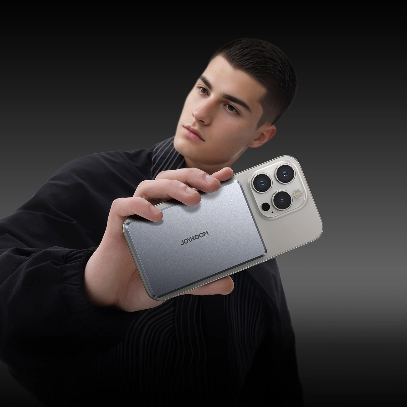 Langaton ulkoinen akku Joyroom JR-PBM08 Pro, 10000mAh, 20W, PD + FQI, 1 x QI - 1 x USB-C, Harmaa