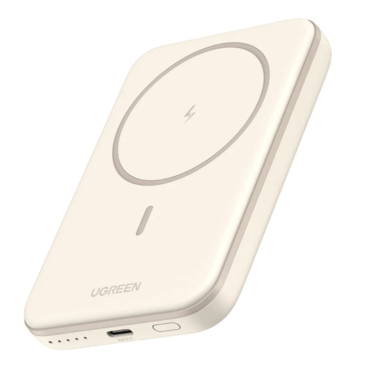 UGREEN PB560 Langaton ulkoinen akku, 5000mAh, 15W, PD + QI, 1 x QI - 1 x USB-C, Beige