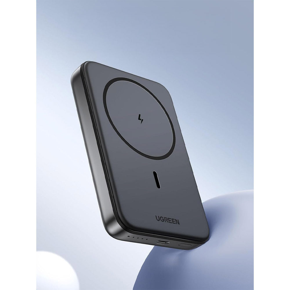 Langaton ulkoinen akku UGREEN PB561, 10000mAh, 20W, PD + FQI, 1 x QI - 1 x USB-C, Musta