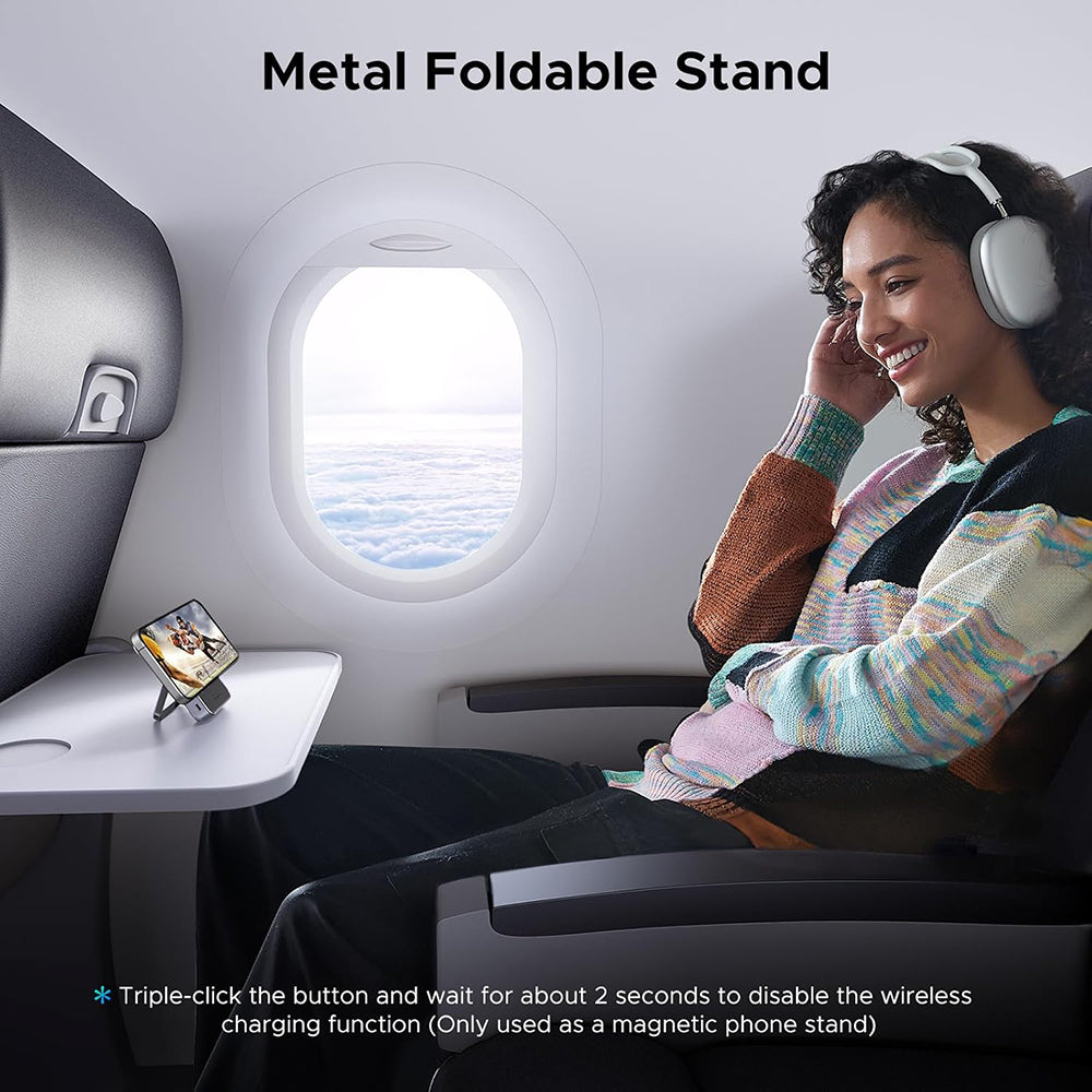 UGREEN PB764 Uno langaton ulkoinen akku, 10000mAh, 20W, PD + FQI, 1 x QI - 1 x USB-C, Harmaa