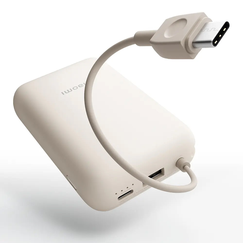 Xiaomi Pocket Edition Pro Ulkoinen Akku, 10000mAh, 33W, QC + PD, 1 x USB-A - 1 x USB-C, Beige BHR9072GL