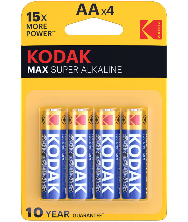 Kodak Max Super Alkaline -paristo, AA / LR6, 4 kappaleen setti