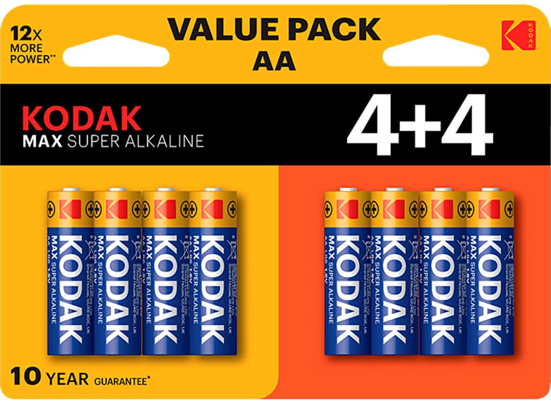 Kodak Max Super Battery, AA / LR6, Set of 8 pieces