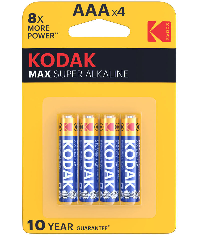 Kodak Max Super Alkaline -paristo, AAA / LR3, 4 kappaleen setti