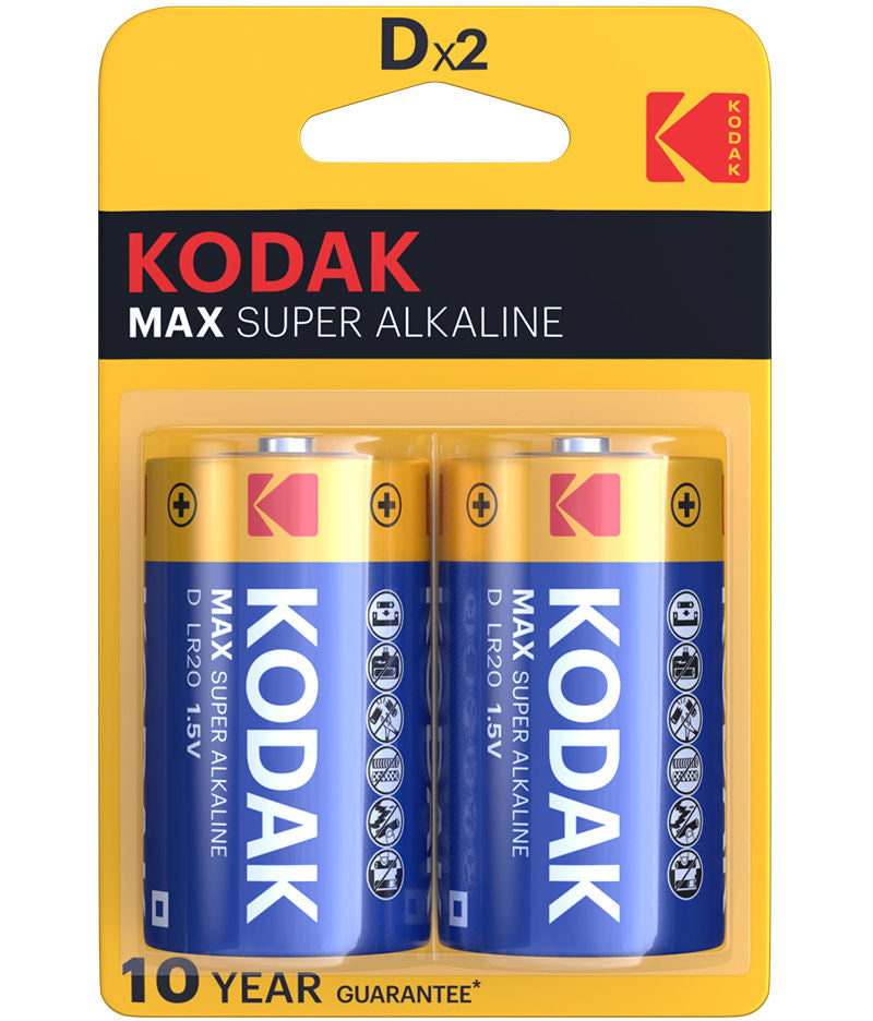 Kodak Max Super Alkaline -paristo, LR20, 2 kappaleen setti