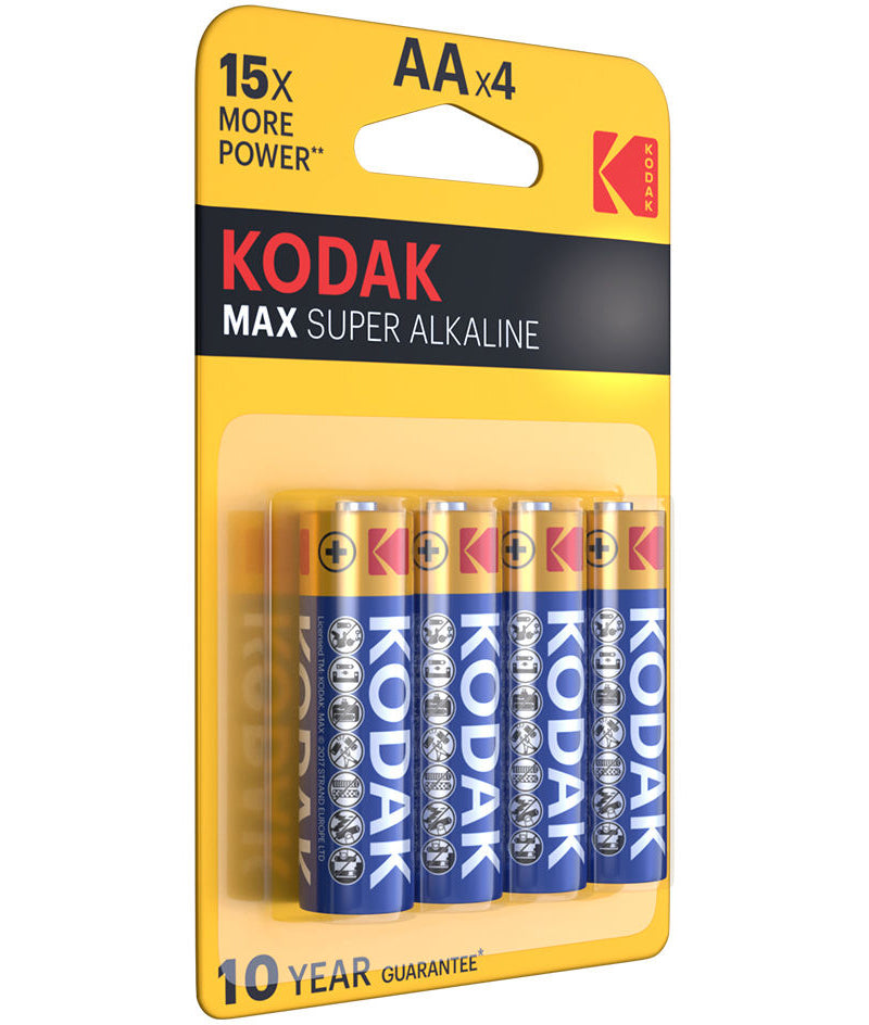Kodak Max Super Alkaline -paristo, AA / LR6, 4 kappaleen setti