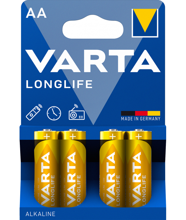 Varta Longlife 4106 paristot, AA / LR6, 4 kpl:n sarja