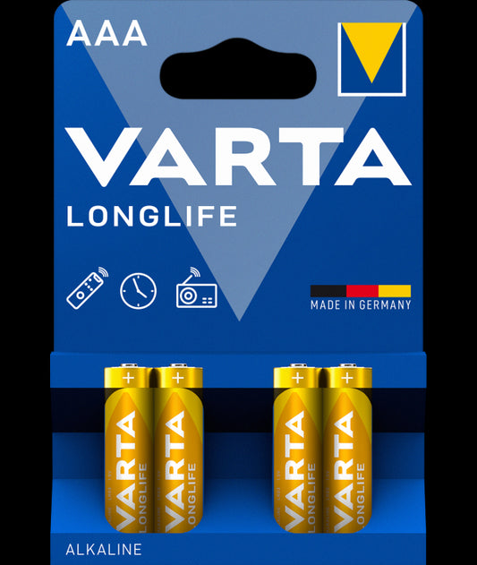 Varta Longlife 4903 paristot ja akut, AAA / LR3, 4 kpl:n sarja