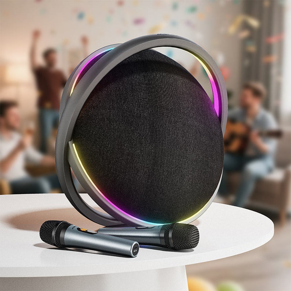 Bluetooth-kaiutin Acefast Karaoke K5 Max, 350W, TWS, RGB, vedenkestävä, musta