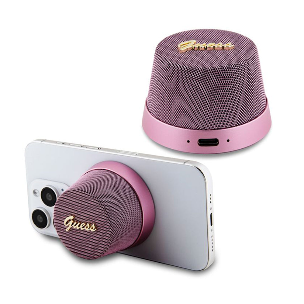 Kannettava Bluetooth-kaiutin Guess Stand Magnetic Script Metal, 3W, Vaaleanpunainen