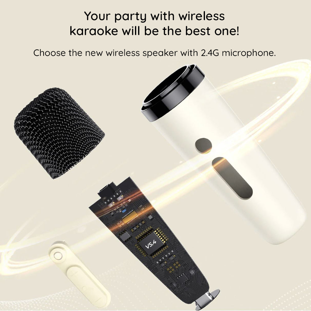 HAVIT SK818BT Portable Bluetooth Speaker Karaoke, 5W, RGB, Waterproof, Beige