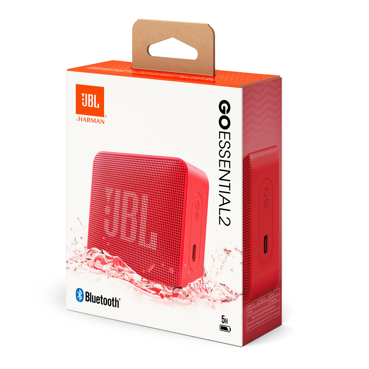 Kannettava Bluetooth-kaiutin JBL Go Essential 2, 3.1W, Pro Sound, Vedenkestävä, Punainen JBLGOES2REDCN