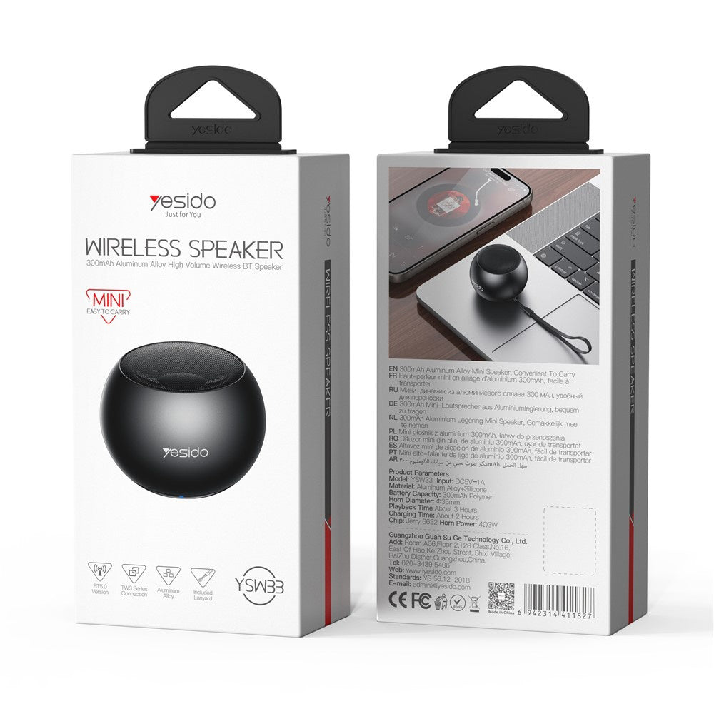 Bluetooth-kaiutin Yesido YSW33, 3W, Musta