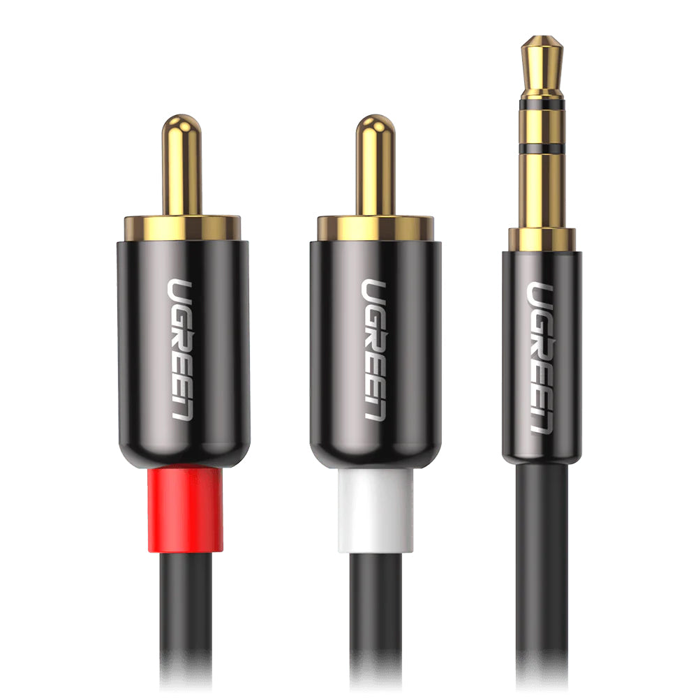 Audiojohto 3.5mm - 2 x RCA UGREEN AV116, 3m, Musta