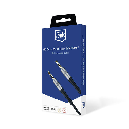 3,5 mm - 3,5 mm 3MK äänikaapeli, 1 m, musta