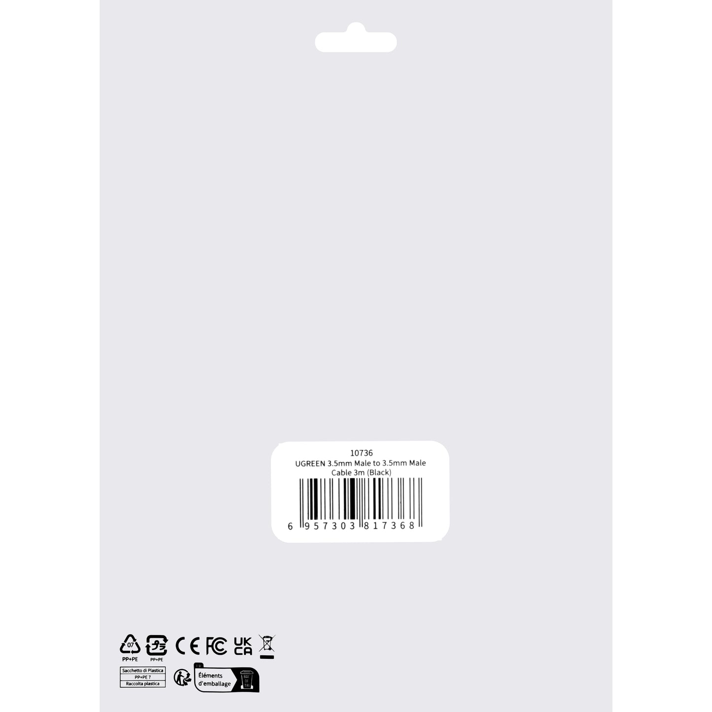 Audiojohto 3.5mm - 3.5mm UGREEN AV119, 3m, Musta