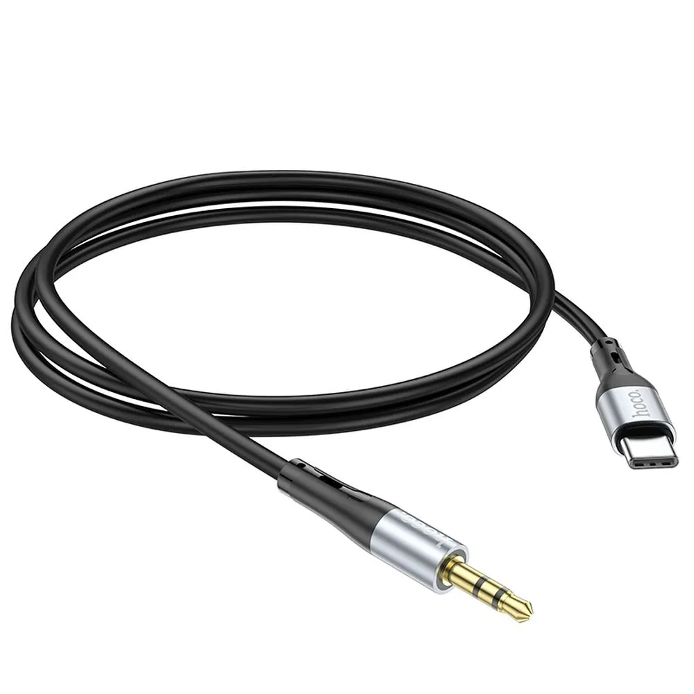 USB-C - 3,5 mm HOCO UPA22 -audiokaapeli, 1 m, musta
