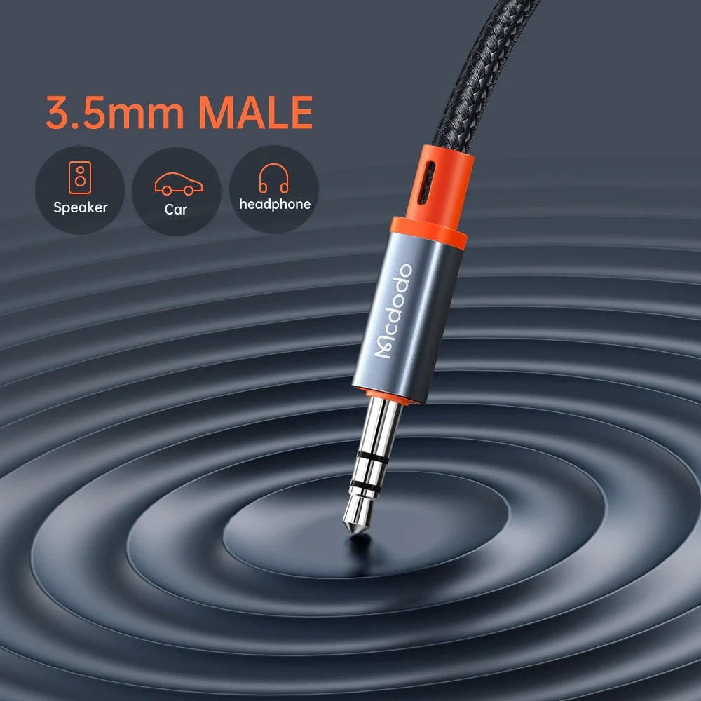 USB-C - 3.5mm McDodo CA-0900 -audiokaapeli, 1.8m, Musta