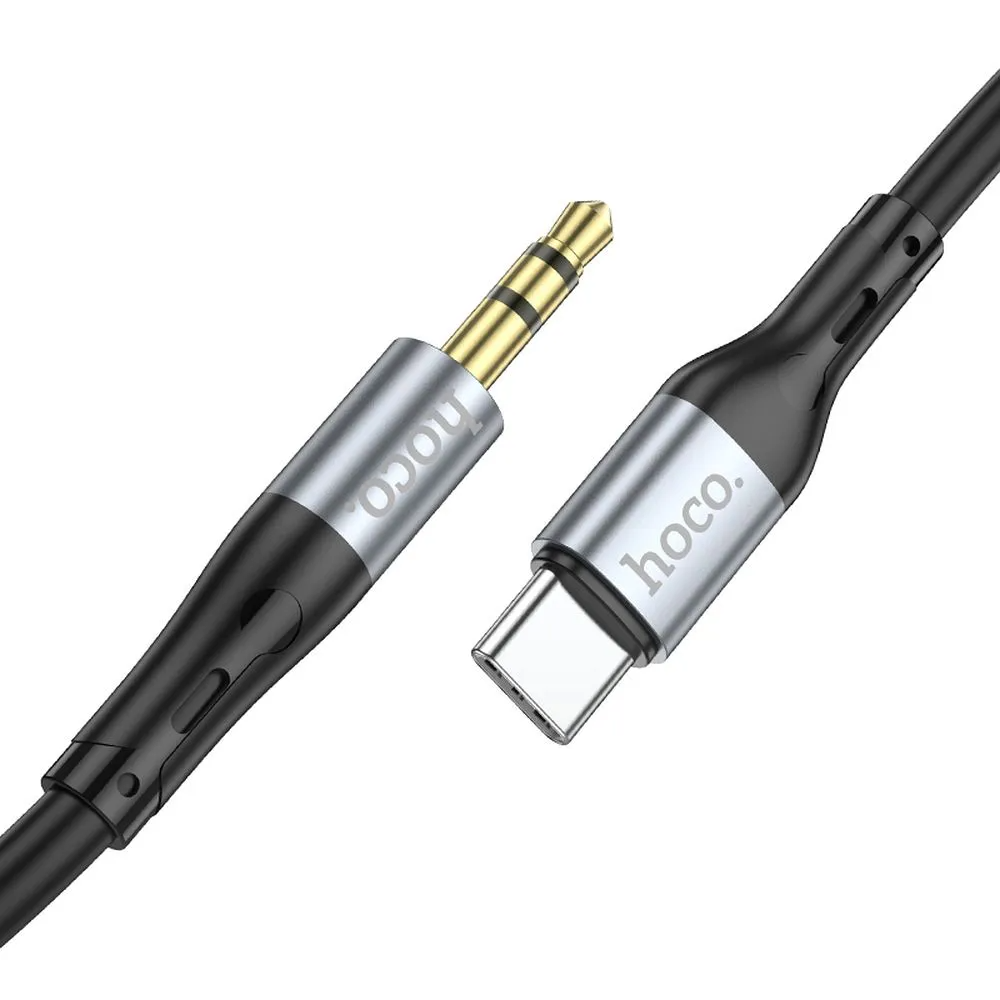USB-C - 3,5 mm HOCO UPA22 -audiokaapeli, 1 m, musta