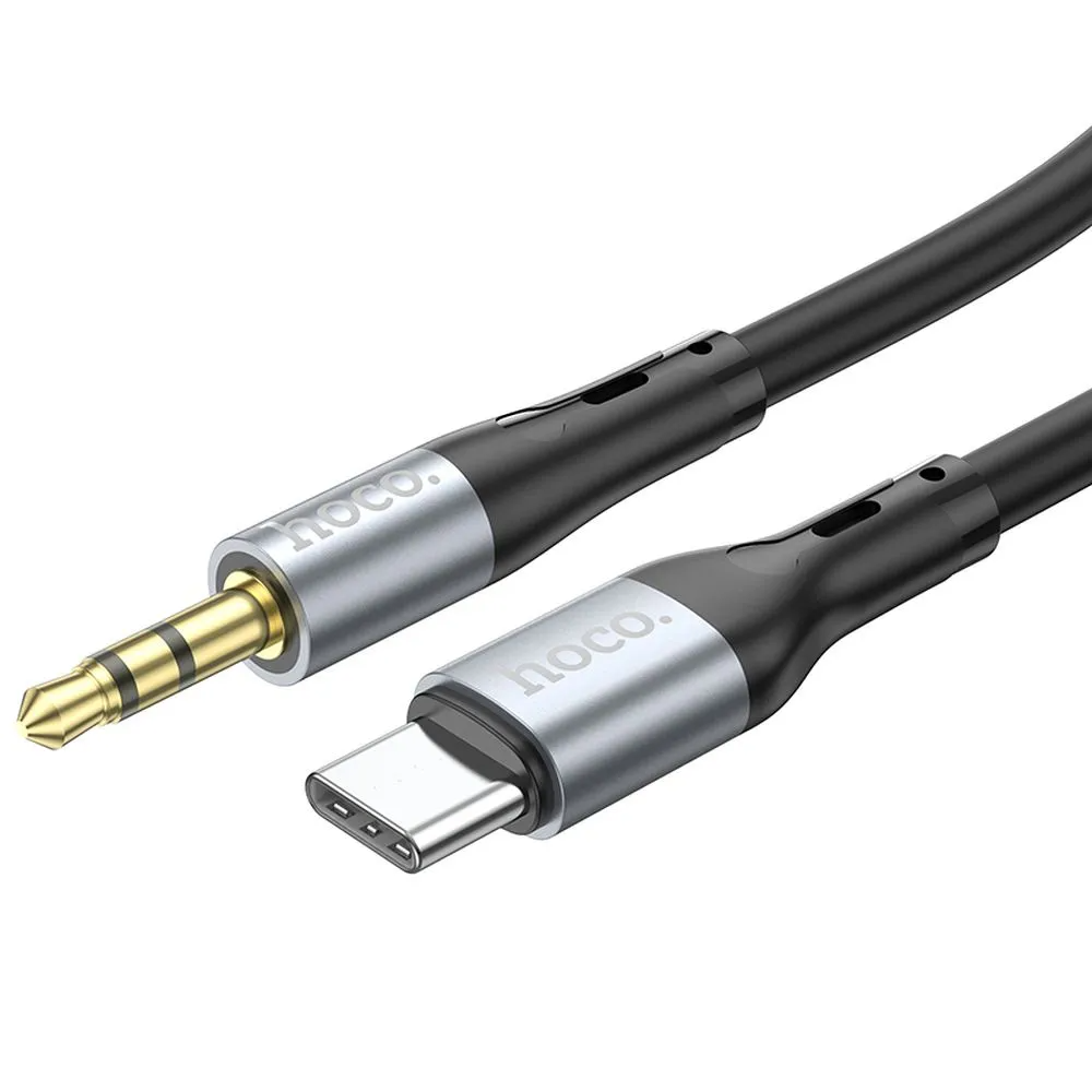 USB-C - 3,5 mm HOCO UPA22 -audiokaapeli, 1 m, musta