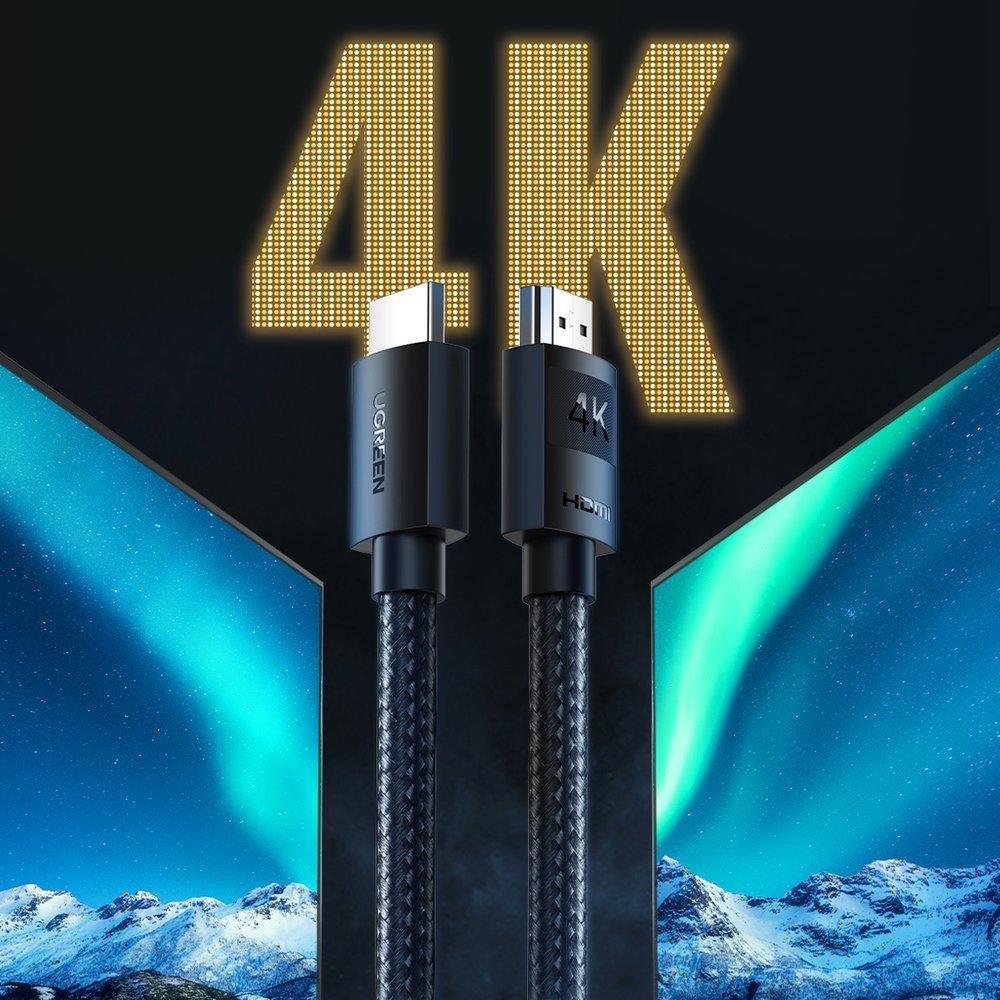 Videokaapeli UGREEN HD119, HDMI - HDMI, 4K, 1m, musta