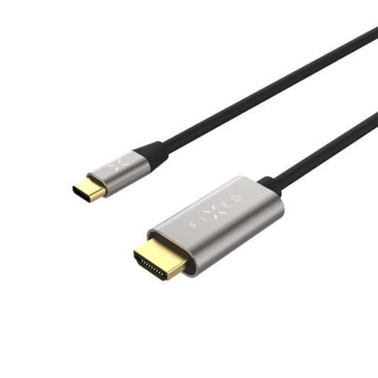 USB-C - HDMI Fixed audio- ja videokaapeli, 2m, harmaa