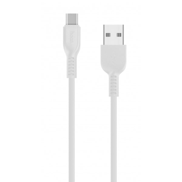 USB-A - USB-C Tietojen siirto- ja latauskaapeli HOCO Flash X20, 18W, 3m, Valkoinen