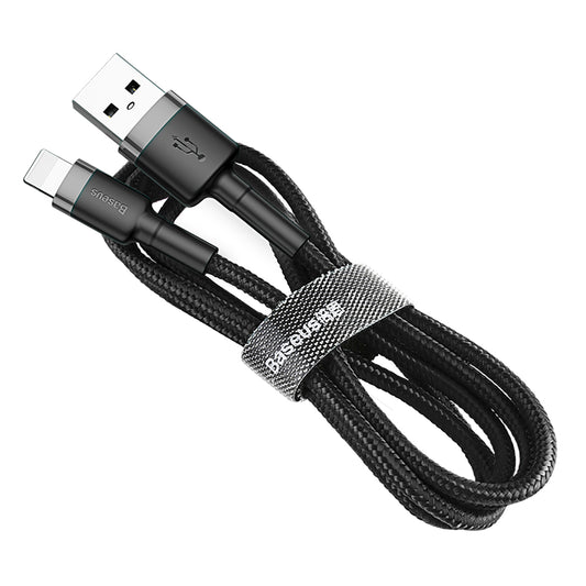 Tieto- ja latauskaapeli USB-A - Lightning Baseus Cafule, 18W, 1m, harmaa CALKLF-BG1