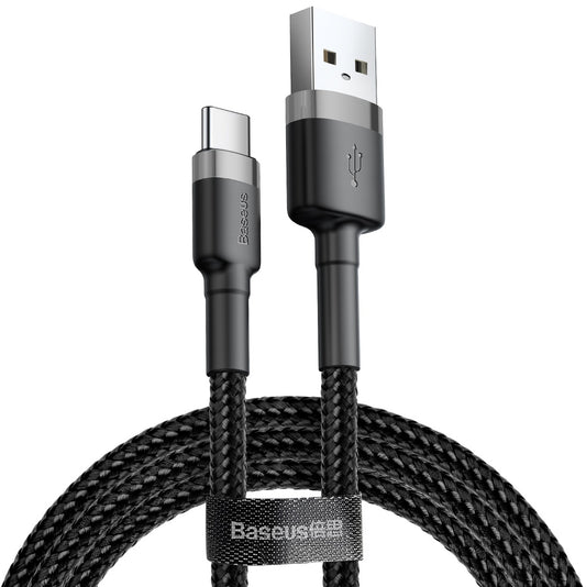 Tieto- ja latauskaapeli USB-A - USB-C Baseus Cafule, 60W, 1m, harmaa CATKLF-BG1 CATKLF-BG1 CATKLF-BG1