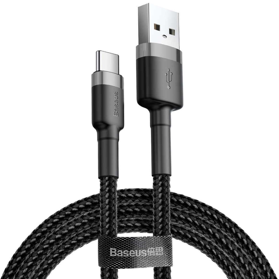 USB-A - USB-C Baseus Cafule -data- ja latauskaapeli, 60W, 1m, Harmaa CATKLF-BG1