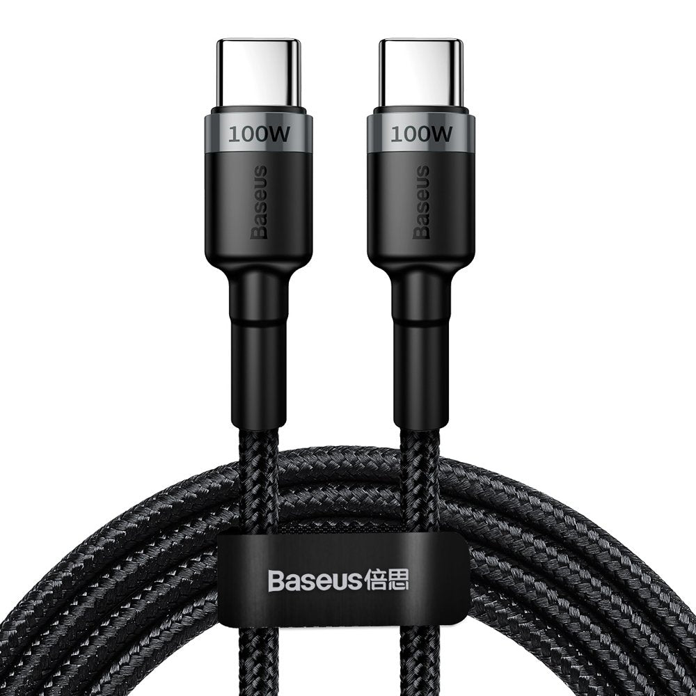 USB-C-tietojen ja latauksen kaapeli - USB-C Baseus Cafule, 100W, 2m, Harmaa CATKLF-ALG1