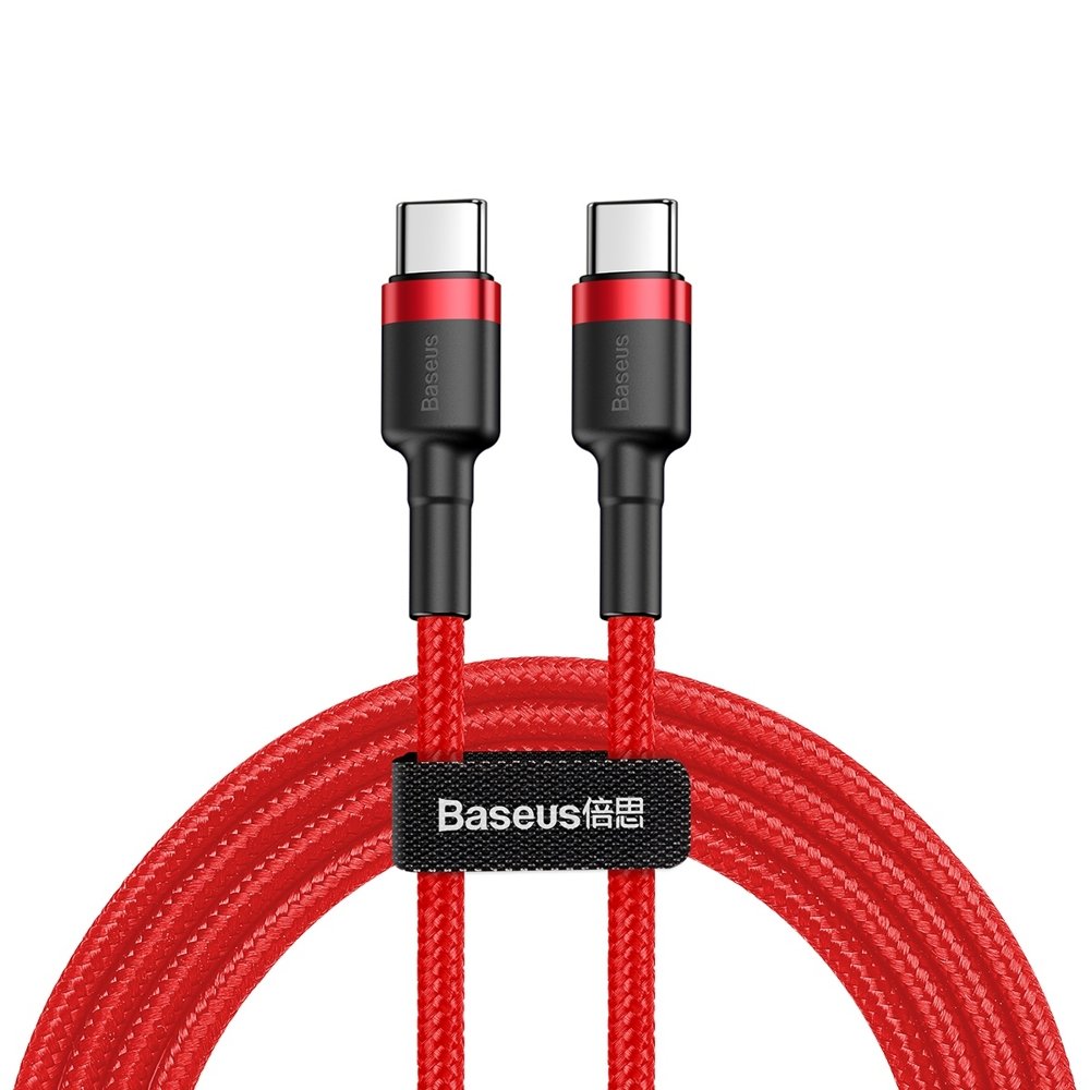 USB-C data- ja latauskaapeli - USB-C Baseus Cafule, 60W, 1m, punainen CATKLF-G09