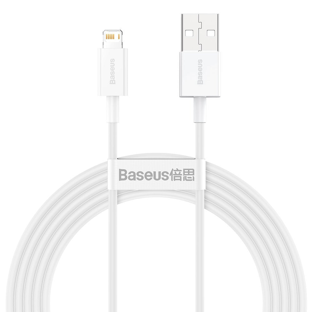 Tieto- ja latauskaapeli USB-A - Lightning Baseus Superior Series, 20W, 2m, valkoinen CALYS-C02