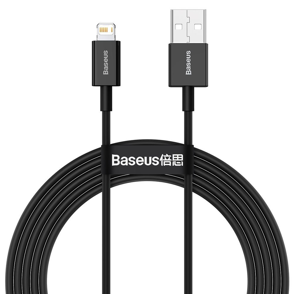 USB-A - Lightning Baseus Superior Series -tietojen siirto- ja latauskaapeli, 20W, 2m, musta CALYS-C01