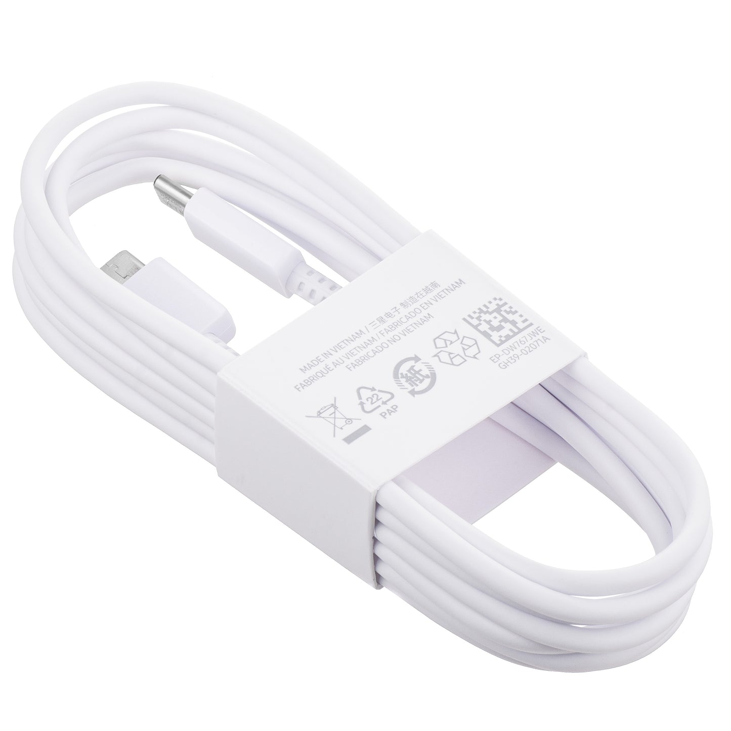USB-C - USB-C Samsung EP-DW767JWE, 25W, 1.8m, Valkoinen GP-TOU021RFCWW Data- ja latauskaapeli