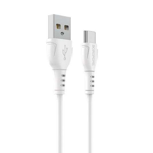 Tieto- ja latauskaapeli USB-A - USB-C Borofone BX51 Triumph MP, 18W, 1m, valkoinen