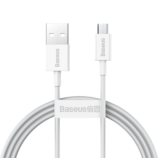 USB-A - microUSB Baseus Superior Series -kaapeli, 18W, 2m, Valkoinen CAMYS-A02