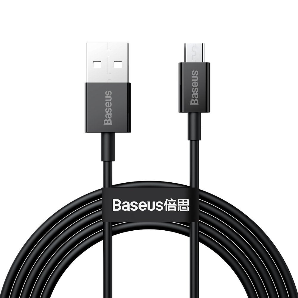 USB-A - microUSB Baseus Superior Series -tietojen si latauksen kaapeli, 18W, 1m, musta CAMYS-01