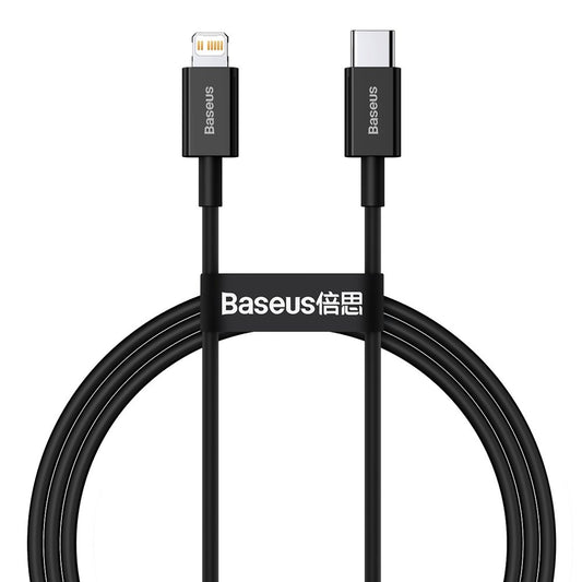 Tieto- ja latauskaapeli USB-C - Lightning Baseus Superior Series, 20W, 1m, musta CATLYS-A01